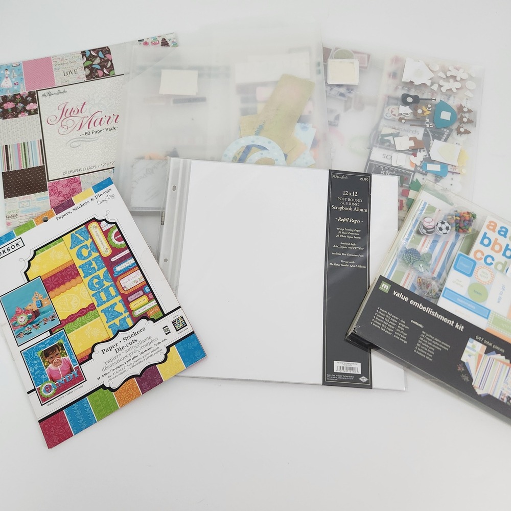 Scrapbook Supply Lot PaperColorbok Stickers Refill Pages